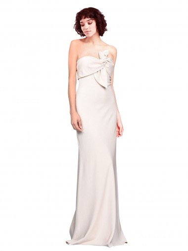 Stretch Crepe Strapless Sleeveless Long Evening Dress / Bridesmaid Dress Kent