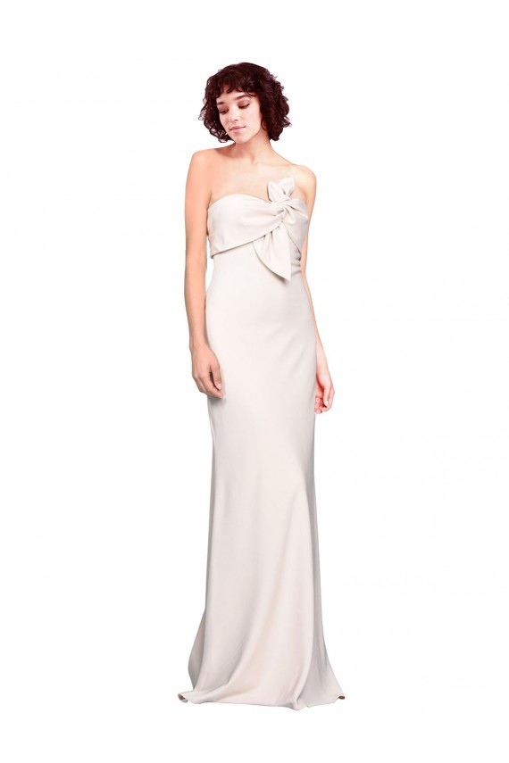 Stretch Crepe Strapless Sleeveless Long Evening Dress / Bridesmaid Dress Kent