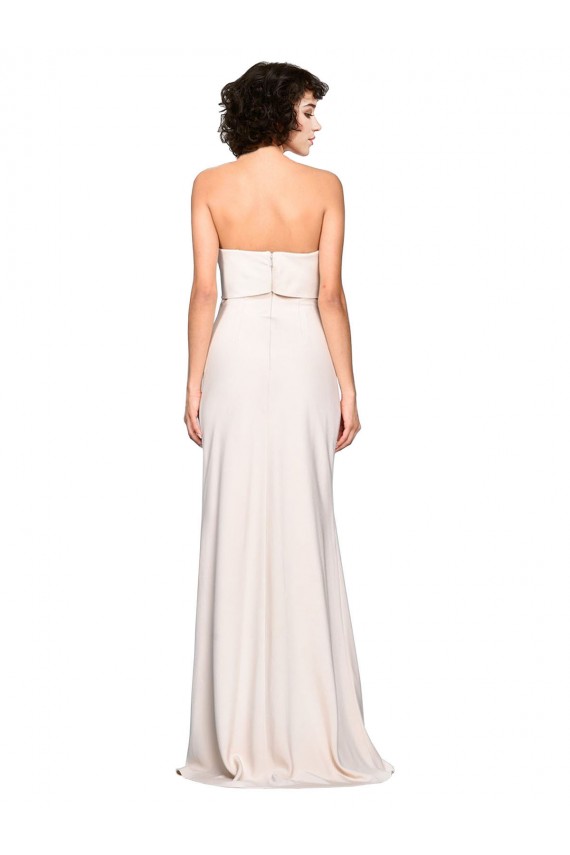 Stretch Crepe Strapless Sleeveless Long Evening Dress / Bridesmaid Dress Kent