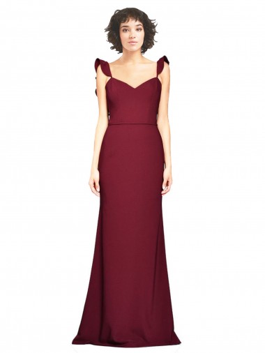 Stretch Crepe Strapless Sleeveless Burgundy Long Prom Dress / Bridesmaid Dress Kent