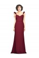 Stretch Crepe Strapless Sleeveless Burgundy Long Prom Dress / Bridesmaid Dress Kent