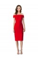 Stretch Crepe Off the Shoulder Sleeveless Cocktail Length Formal Evening Gown / Prom Dress / Bridesmaid Dress Kent