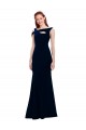 Stretch Crepe Off the Shoulder Sleeveless Dark Navy Long Formal Evening Gown / Prom Dress / Bridesmaid Dress Kent