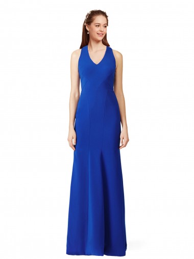 Stretch Crepe V-Neck Sleeveless Long Formal Evening Gown / Prom Dress / Bridesmaid Dress Kent