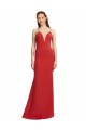 Stretch Crepe Spaghetti Straps Sleeveless Open Back Long Formal Evening Gown / Prom Dress / Bridesmaid Dress Kent