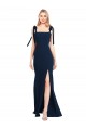 Stretch Crepe Spaghetti Straps Sleeveless Low Back Long Semi Formal Evening Dress / Prom Dress / Bridesmaid Dress Kent