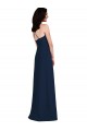 Stretch Crepe Halter Neck Sleeveless Open Back Dark Navy Long Semi Formal Evening Dress / Bridesmaid Dress Kent