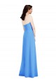 Stretch Crepe Strapless Sleeveless Low Back Peacock Blue Long Semi Formal Evening Dress / Prom Dress / Bridesmaid Dress Kent