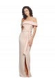Stretch Crepe Off the Shoulder Sleeveless Low Back Nude Long Formal Evening Gown / Prom Dress / Bridesmaid Dress Kent