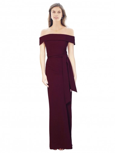 Stretch Crepe Off the Shoulder Sleeveless Low Back Long Formal Evening Gown / Prom Dress / Bridesmaid Dress Kent