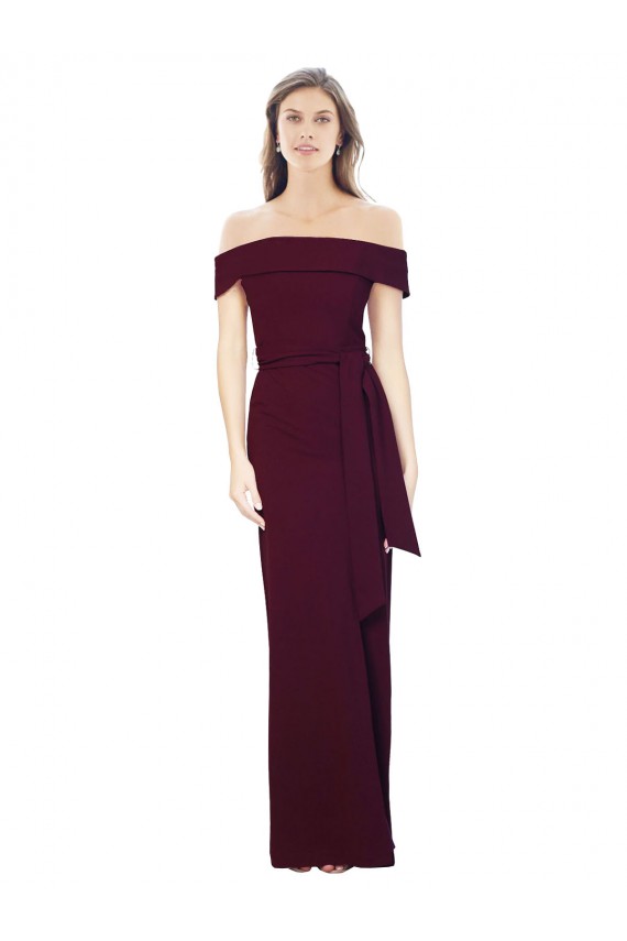 Stretch Crepe Off the Shoulder Sleeveless Low Back Long Formal Evening Gown / Prom Dress / Bridesmaid Dress Kent