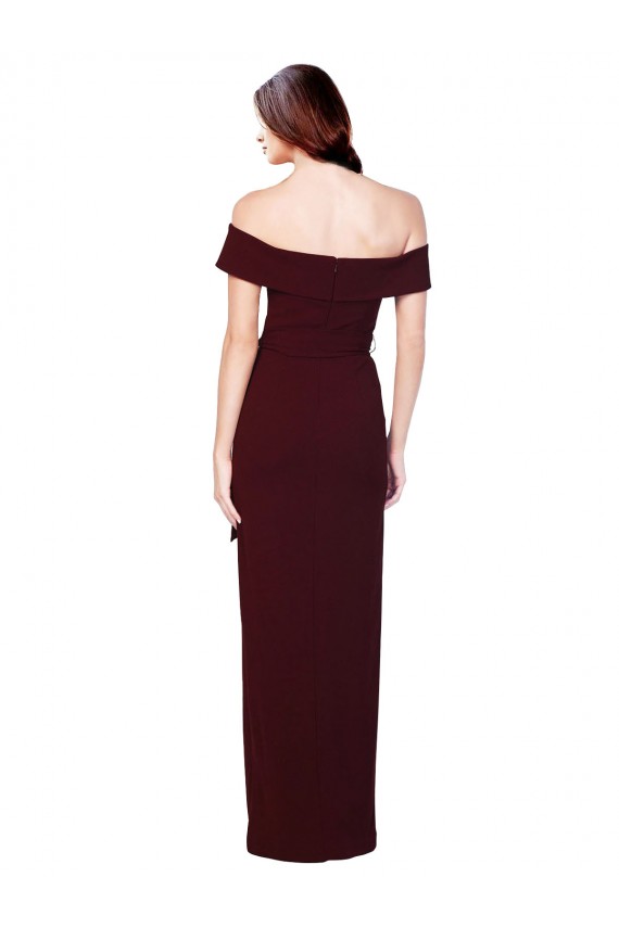 Stretch Crepe Off the Shoulder Sleeveless Low Back Long Formal Evening Gown / Prom Dress / Bridesmaid Dress Kent