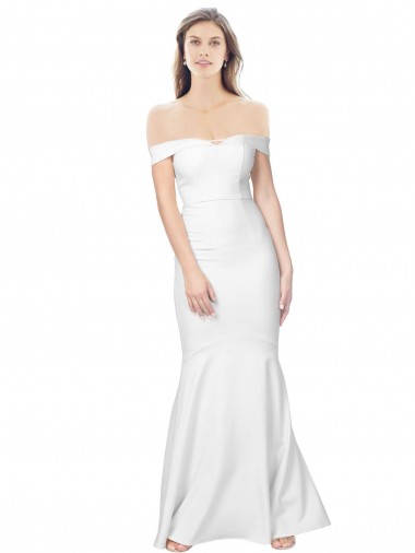 Stretch Crepe Off the Shoulder Sleeveless Low Back Long Formal Dress / Bridesmaid Dress Kent