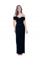 Stretch Crepe Off the Shoulder Sleeveless Black Long Formal Dress / Bridesmaid Dress Kent