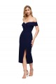 Stretch Crepe Off the Shoulder Sleeveless Midi Length Formal Evening Gown / Prom Dress / Bridesmaid Dress Kent
