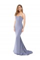 Stretch Crepe Sweetheart Sleeveless Low Back Smoke Blue Long Formal Evening Gown / Prom Dress / Bridesmaid Dress Kent