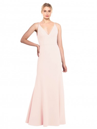 Stretch Crepe V-Neck Sleeveless V-Back Long Formal Evening Gown / Prom Dress / Bridesmaid Dress Kent