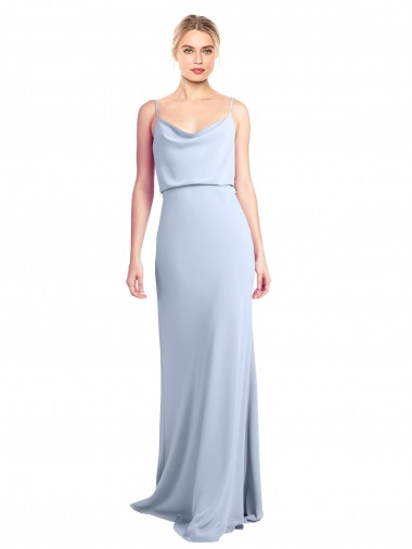 Stretch Crepe Cowl Neck Sleeveless V-Back Long Formal Dress / Bridesmaid Dress Kent