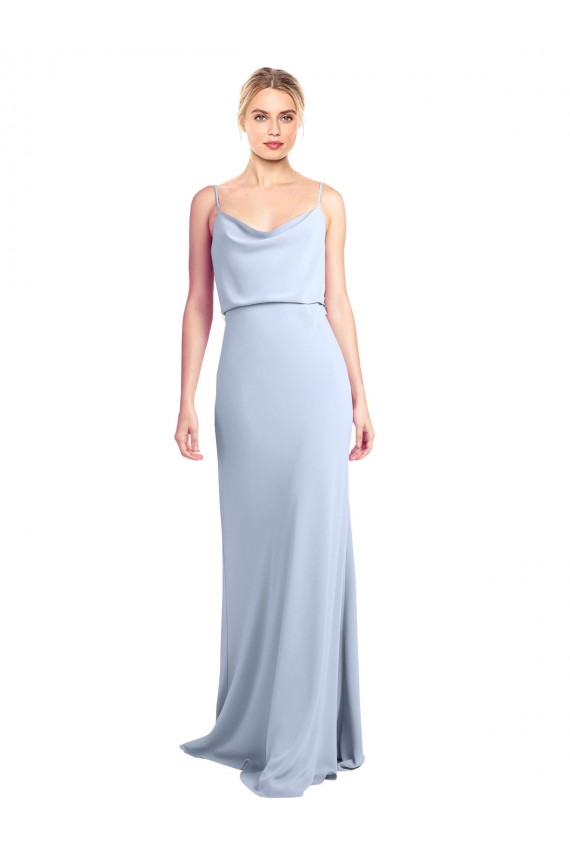 Stretch Crepe Cowl Neck Sleeveless V-Back Long Formal Dress / Bridesmaid Dress Kent
