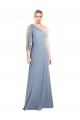 Stretch Crepe One Shoulder Flutter Sleeves Long Formal Dress / Bridesmaid Dress Kent