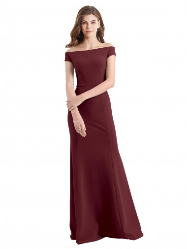 Stretch Crepe Off the Shoulder Sleeveless Long Prom Dress / Bridesmaid Dress Kent
