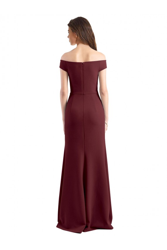 Stretch Crepe Off the Shoulder Sleeveless Long Prom Dress / Bridesmaid Dress Kent