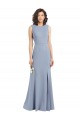 Stretch Crepe Boat Neck Sleeveless Keyhole Back Long Bridesmaid Dress Kent