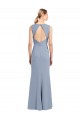 Stretch Crepe Boat Neck Sleeveless Keyhole Back Long Bridesmaid Dress Kent