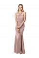Stretch Crepe Halter Neck Sleeveless Open Back Long Prom Dress / Bridesmaid Dress Kent