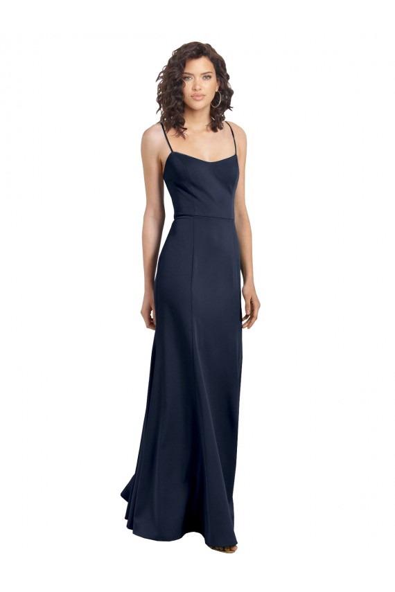 Stretch Crepe High Neck Sleeveless Low Back Long Formal Dress / Bridesmaid Dress Kent