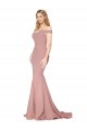 Stretch Crepe Off the Shoulder Sleeveless Sweep Train Formal Evening Gown / Prom Dress / Bridesmaid Dress Kent