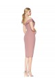 Stretch Crepe Off the Shoulder Sleeveless Knee Length Black Tie Evening Gown / Prom Dress / Bridesmaid Dress Kent