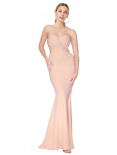 Stretch Crepe Sweetheart Sleeveless Long Formal Dress / Bridesmaid Dress Kent