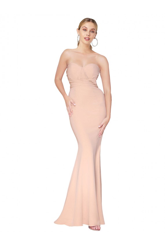 Stretch Crepe Sweetheart Sleeveless Long Formal Dress / Bridesmaid Dress Kent