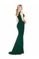 Stretch Crepe V-Neck Sleeveless Midnight Green Long Formal Evening Gown / Prom Dress / Bridesmaid Dress Kent