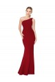 Stretch Crepe One Shoulder Sleeveless Burgundy Long Formal Evening Gown / Prom Dress / Bridesmaid Dress Kent