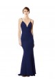 Stretch Crepe Spaghetti Straps Sleeveless Open Back Long Formal Dress / Bridesmaid Dress Kent