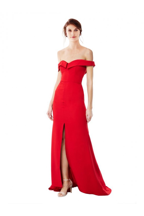 Stretch Crepe Off the Shoulder Sleeveless Long Bridesmaid Dress / Evening Dress Kent