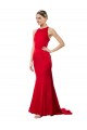 Stretch Crepe Halter Neck Sleeveless Open Back Long Formal Evening Gown / Bridesmaid Dress Kent