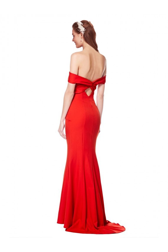 Stretch Crepe Off the Shoulder Sleeveless Long Bridesmaid Dress / Formal Dress Kent