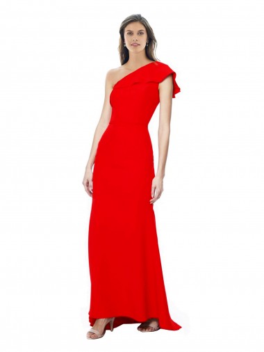 Stretch Crepe One Shoulder Sleeveless Long Formal Dress / Bridesmaid Dress Kent