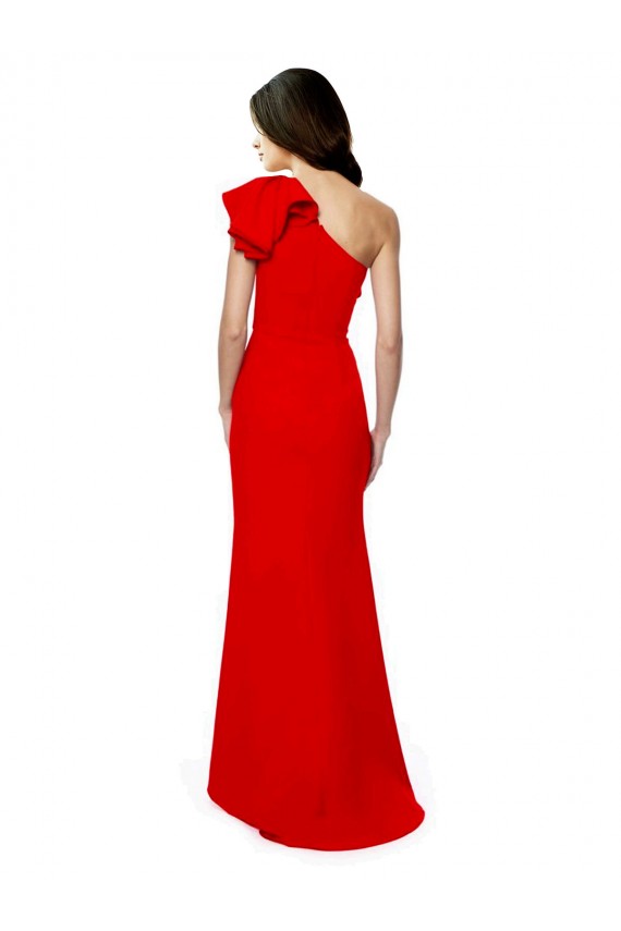 Stretch Crepe One Shoulder Sleeveless Long Formal Dress / Bridesmaid Dress Kent