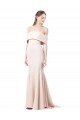 Stretch Crepe Off the Shoulder Sleeveless Nude Long Formal Evening Gown / Prom Dress / Bridesmaid Dress Kent