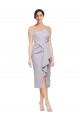 Stretch Crepe Strapless Sleeveless Low Back Cocktail Length High Low Evening Gown / Prom Dress / Bridesmaid Dress Kent