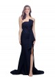 Stretch Crepe Strapless Sleeveless Low Back Sweep Train Semi Formal Evening Dress / Prom Dress / Bridesmaid Dress Kent