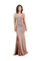 Stretch Crepe V-Neck Sleeveless Low Back Long Black Tie Evening Gown / Prom Dress / Bridesmaid Dress Kent
