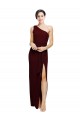 Stretch Crepe One Shoulder Sleeveless Long Black Tie Evening Gown / Prom Dress / Bridesmaid Dress Kent