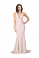 Stretch Crepe V-Neck Sleeveless V-Back Sweep Train Black Tie Evening Gown / Prom Dress / Bridesmaid Dress Kent