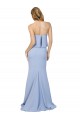 Stretch Crepe Strapless Sleeveless Low Back Light Sky Blue Long Formal Dress / Bridesmaid Dress Kent