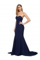Stretch Crepe Sweetheart Sleeveless Low Back Sweep Train Formal Evening Gown / Prom Dress / Bridesmaid Dress Kent